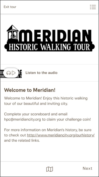 Meridian Historic Tour Screenshot