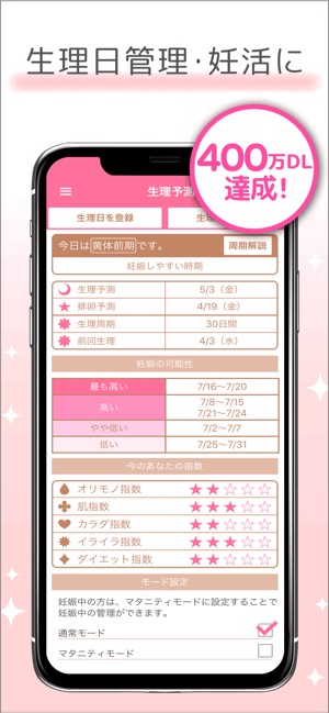 リズム手帳 ー 生理日を簡単管理 Im App Store リズム手帳 ー 生理日を簡単管理 Im App Store