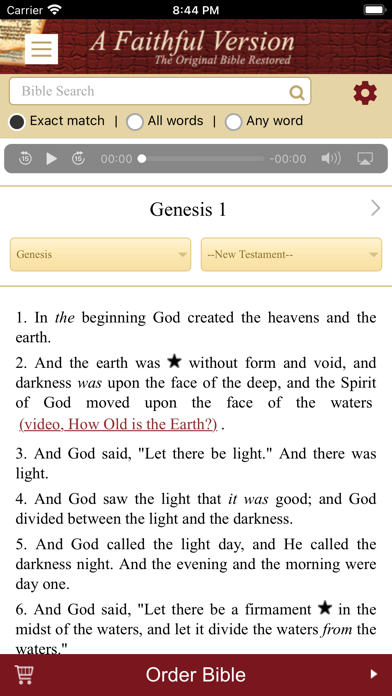 A Faithful Version Bible Screenshot