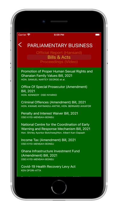 Parliamentary Watch Screenshot