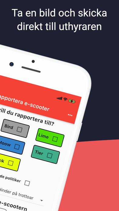 E-scooter rapport Screenshot