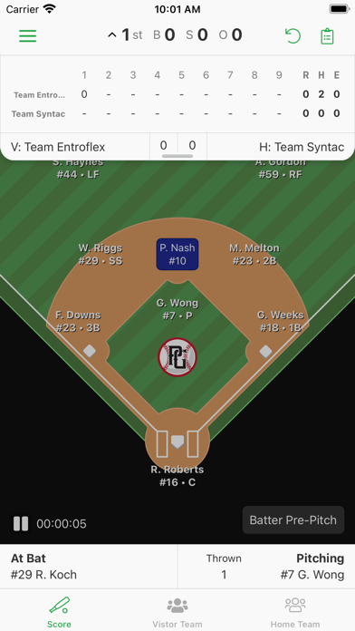 DiamondKast Scoring App Screenshot