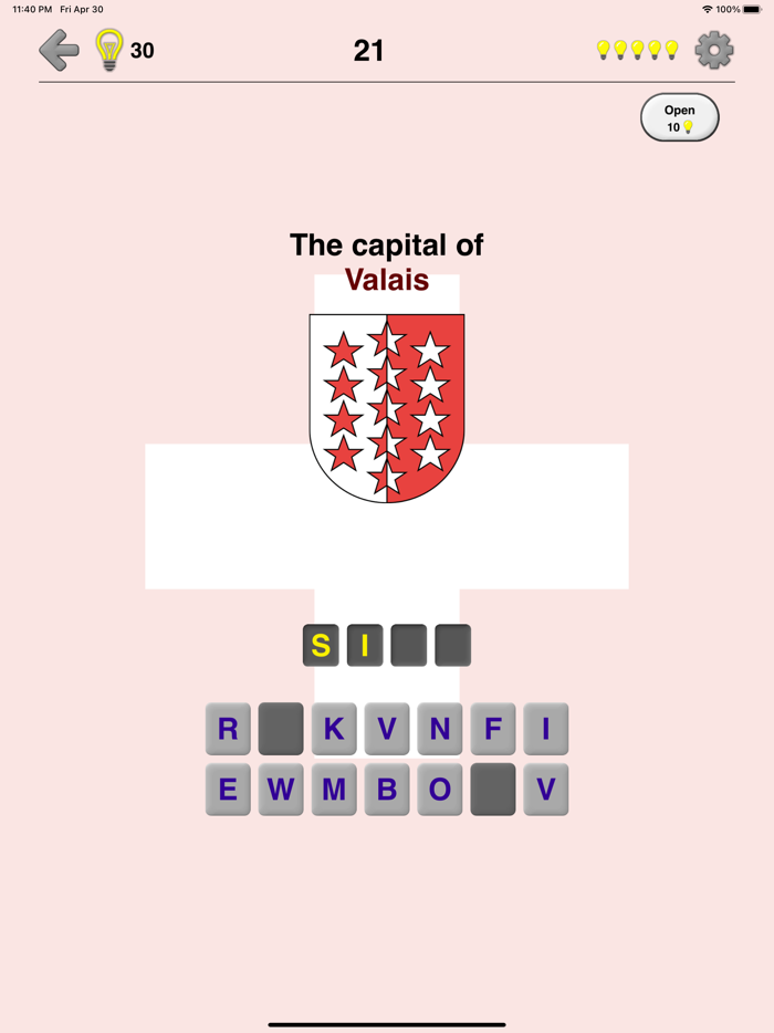 Swiss Cantons - Map and Capitals