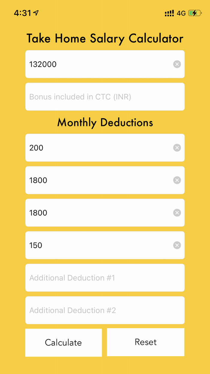 Take Home Salary Calculator