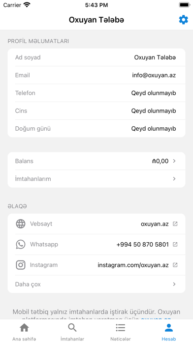 Oxuyan - İmtahanlar & Sınaqlar Screenshot