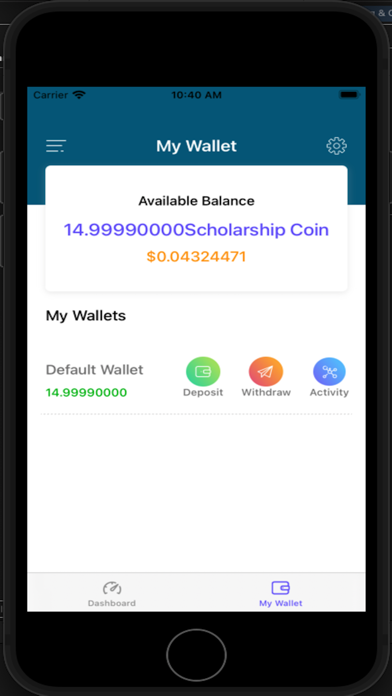 Scholarship Coin Screenshot