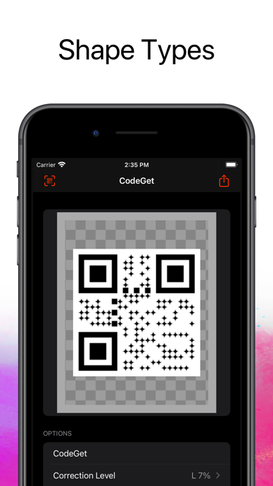 CodeGet — embedding a logo in the center of a QR code