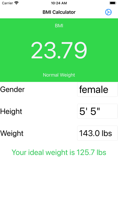 BMI Calculator - BMI Chart Screenshot