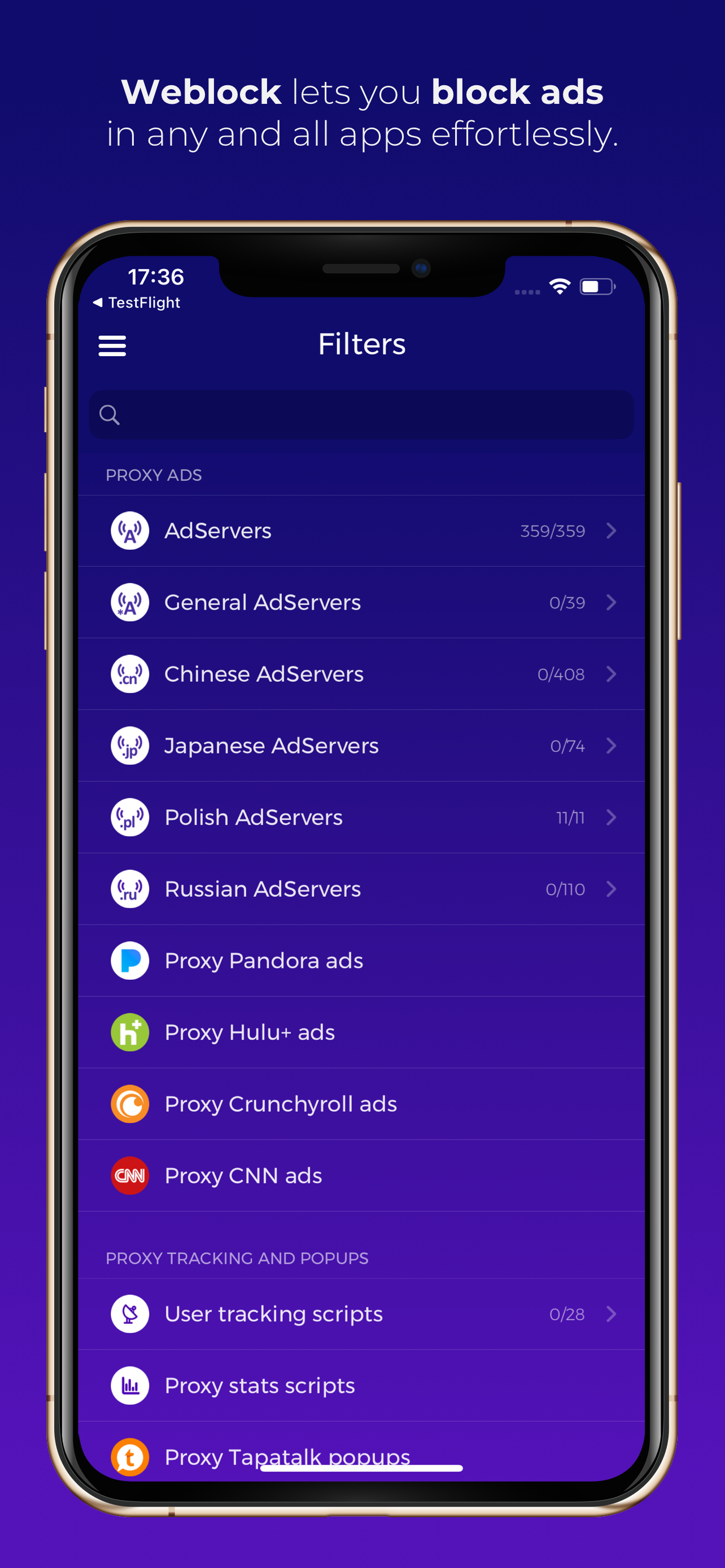Weblock: adblock & proxy