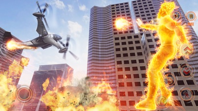 Flying Fire Captain Hero Game Screenshot on iOS