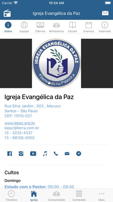 Igreja Evangélica da Paz Screenshot