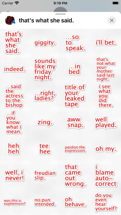 "that's what she said." Screenshot