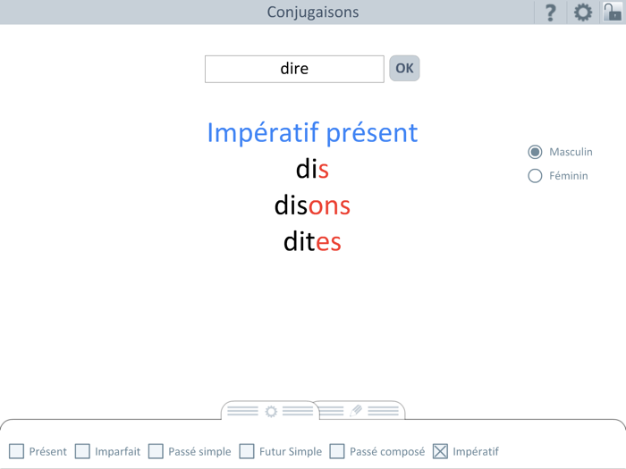 Outils école  Conjugaisons