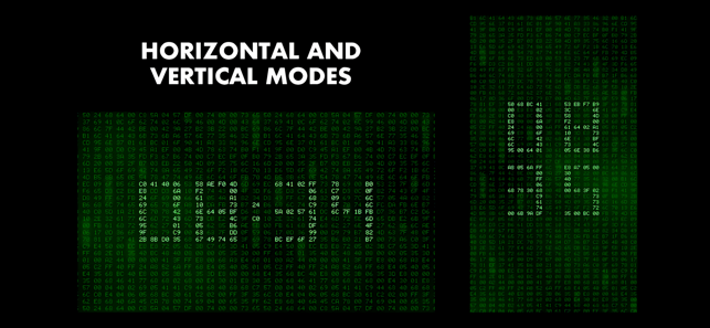 Hacker-Uhr – Screenshot der grünen Matrix