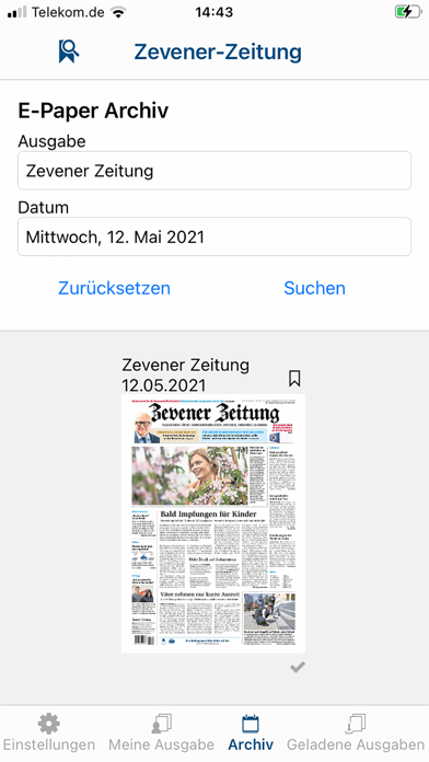Zevener Zeitung Screenshot