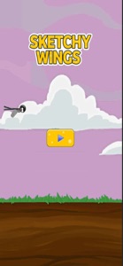 Sketchy Wings Flappy Stickman screenshot #1 for iPhone
