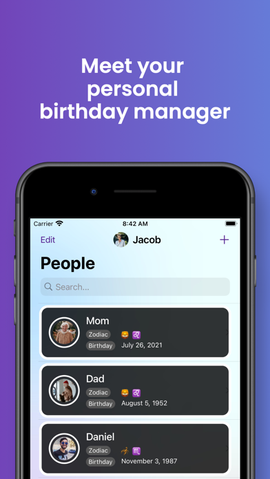 Zodiacally: Birthday Manager Screenshot