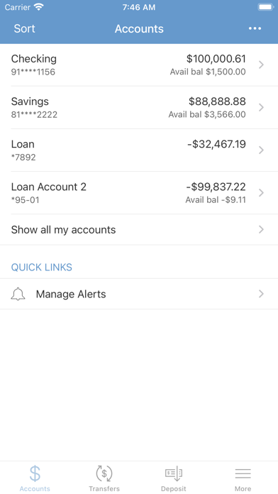 F & M Savings Bank Screenshot