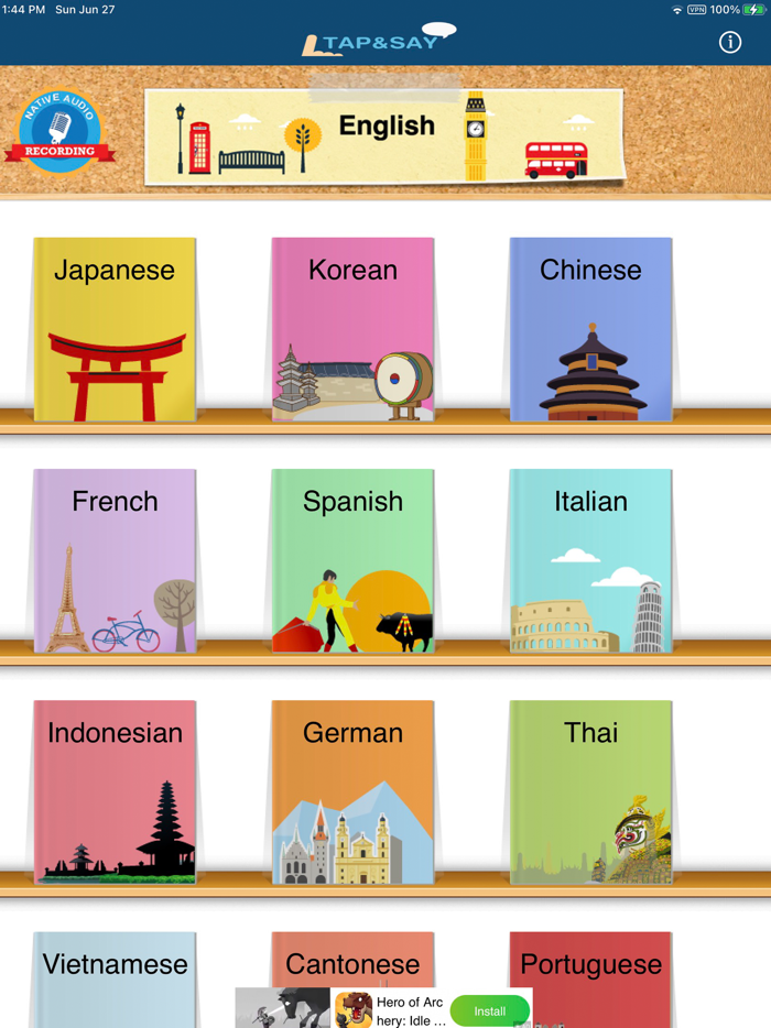Tap and Say - Travel Phrasebook