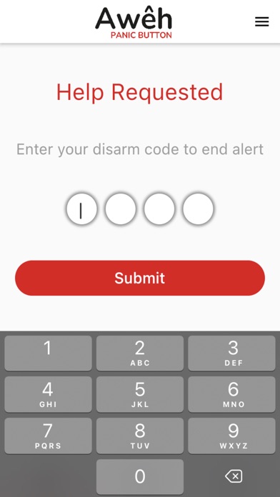 Awêh Panic Button Screenshot