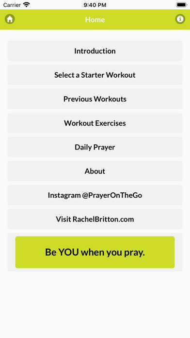 Prayer Zone Workout Screenshot