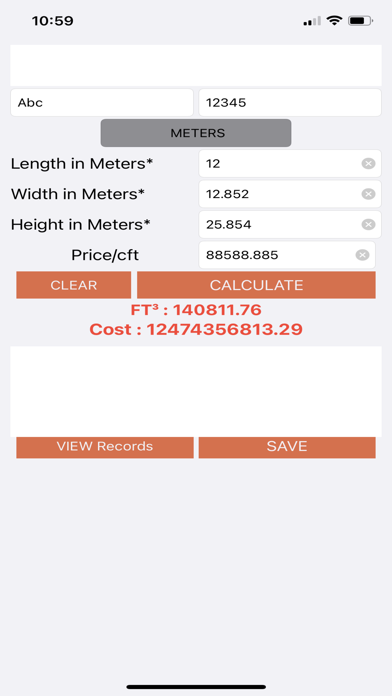CFT Calculator - Cubic Foot Screenshot