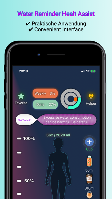 Water Reminder - Healt Assist Screenshot