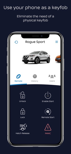 nissan rogue car starter app