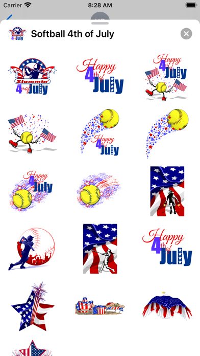 Screenshot #1 pour Softball 4th of July Stickers