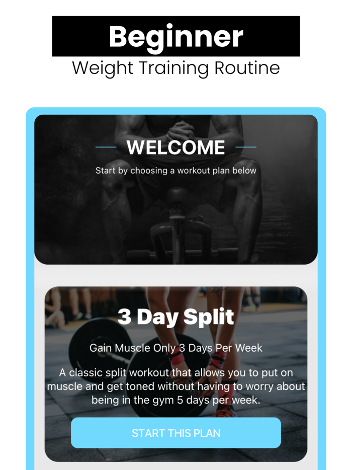 Beginner Weight Training Plan