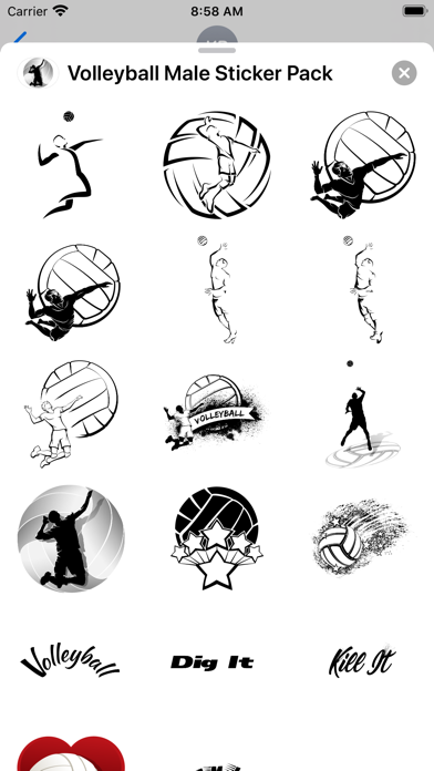 Screenshot #1 pour Volleyball Male Sticker Pack