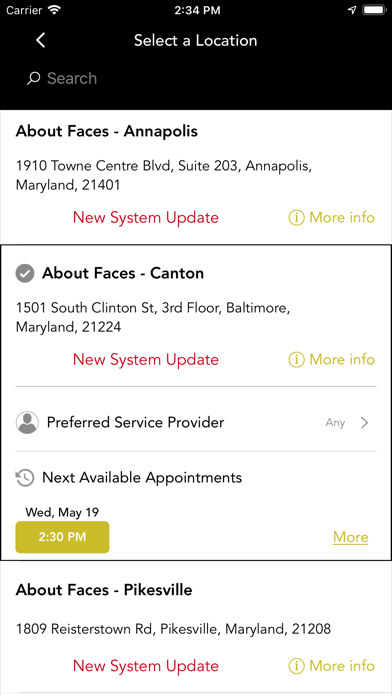 About Faces Day Spa & Salon Screenshot