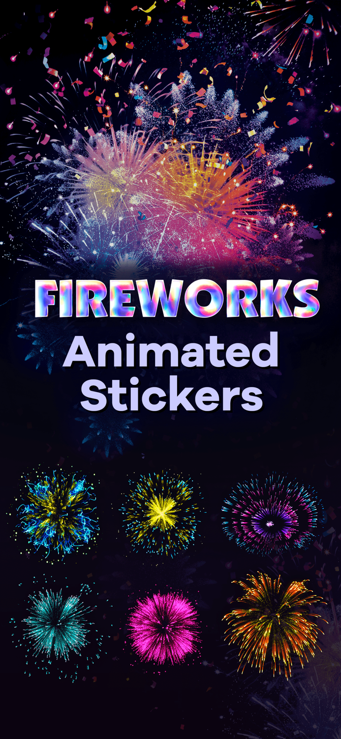 Animated Fireworks Stickers