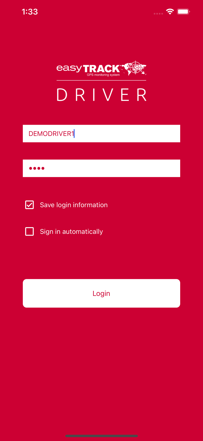 easyTRACK Driver App