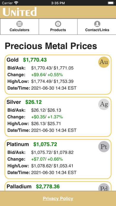 United Precious Metal Refining Screenshot