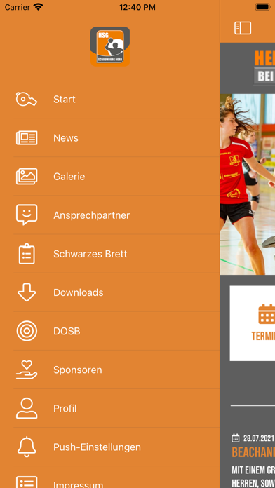 HSG Schaumburg Nord e.V. Screenshot
