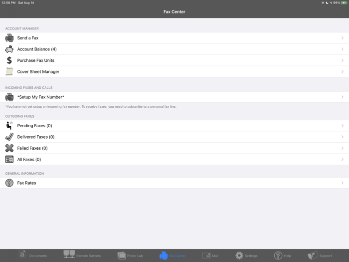 Fax Print and Share Lite - iPad