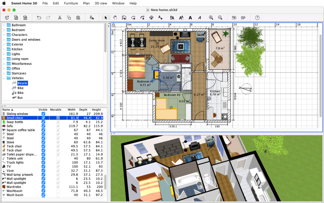 ‎Sweet Home 3D-schermafbeelding