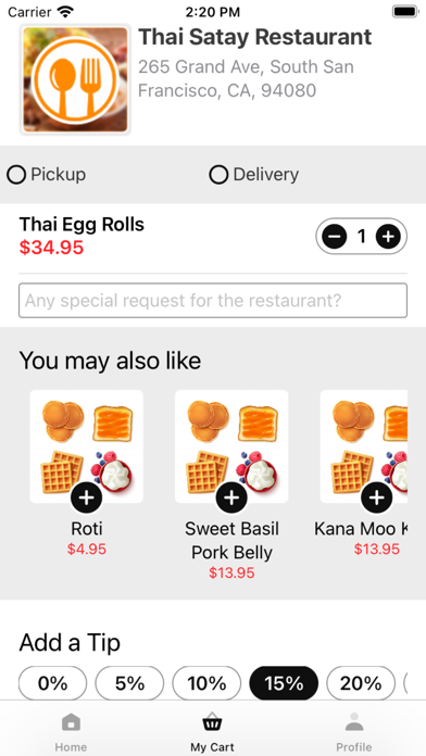 Thai Satay Restaurant Screenshot