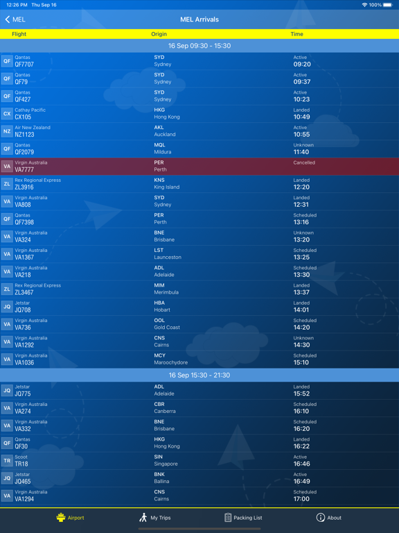 Screenshot #5 pour Melbourne Airport Info + Radar