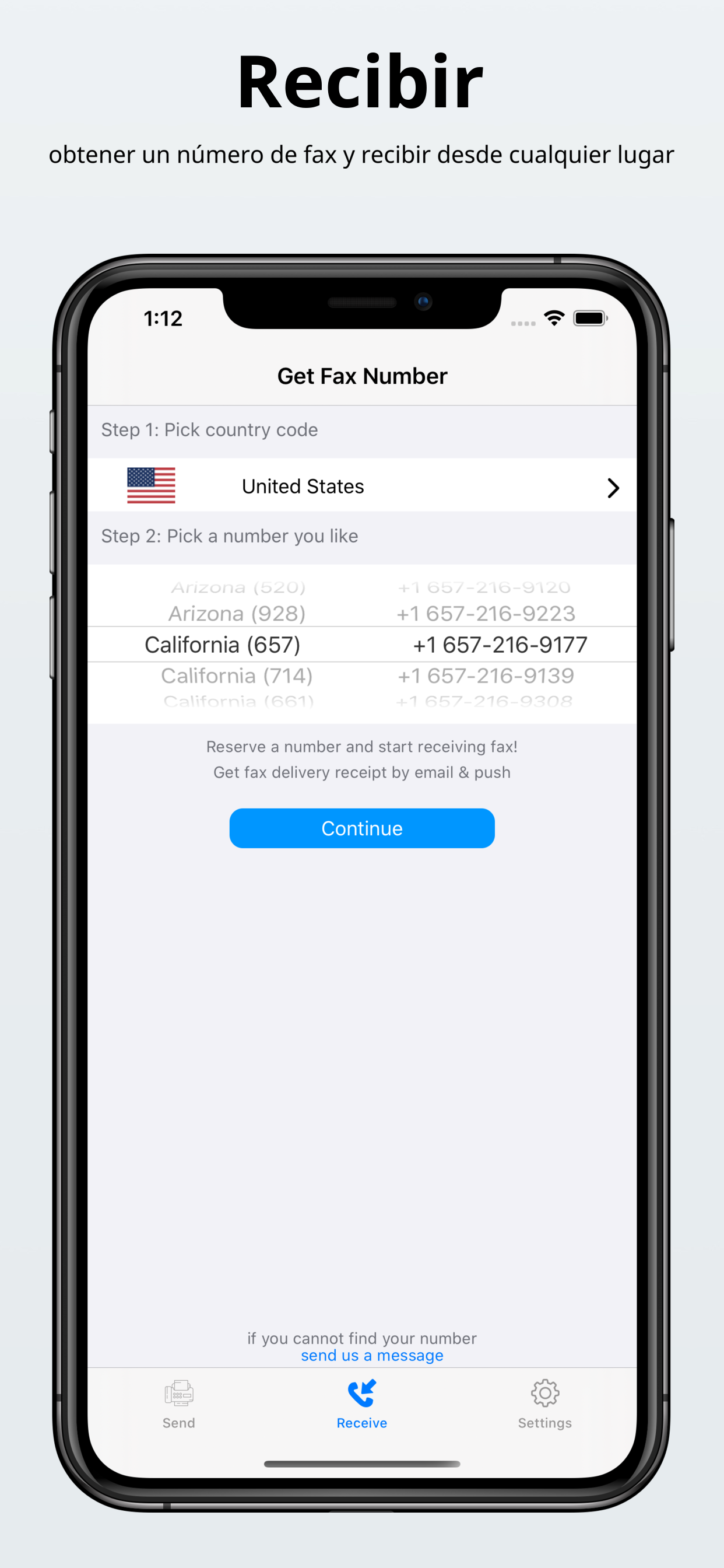 Receive & Recibir Fax Number