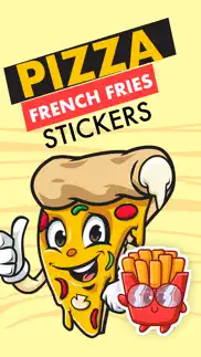 pizza and french fries sticker iphone screenshot 1
