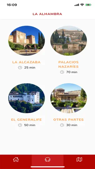 Captura de pantalla de Audioguía Alhambra en iPhone 2