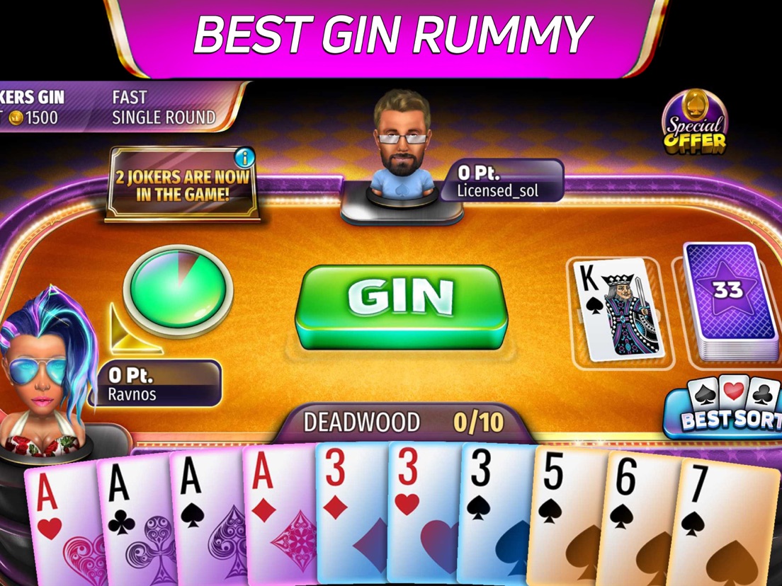 Gin Rummy Stars Card Game App voor iPhone, iPad en iPod touch