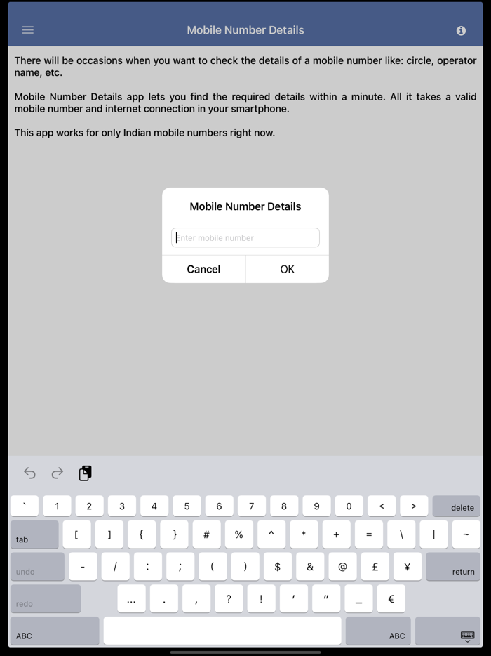 Mobile Number Details