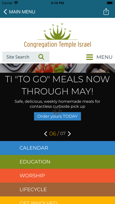 Congregation Temple Israel Screenshot