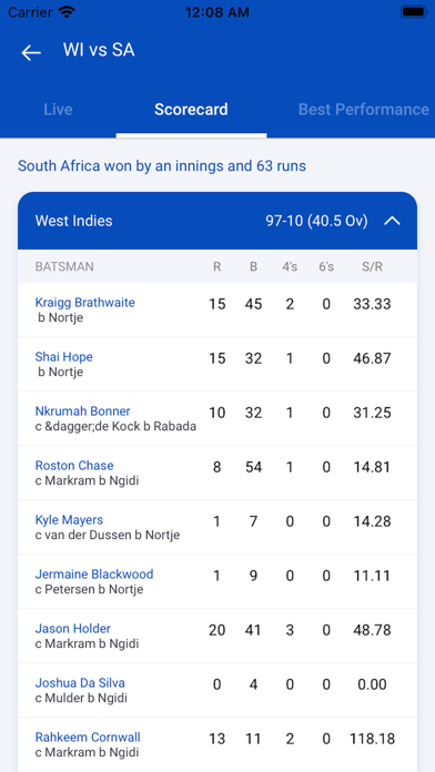 Cricboss : Live Cricket Score Screenshot