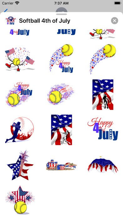 Screenshot #2 pour Softball 4th of July Stickers