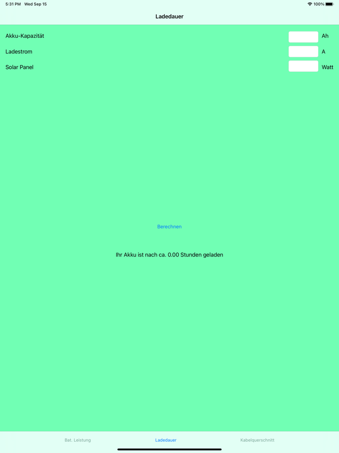 Solar Autark Kalkulator