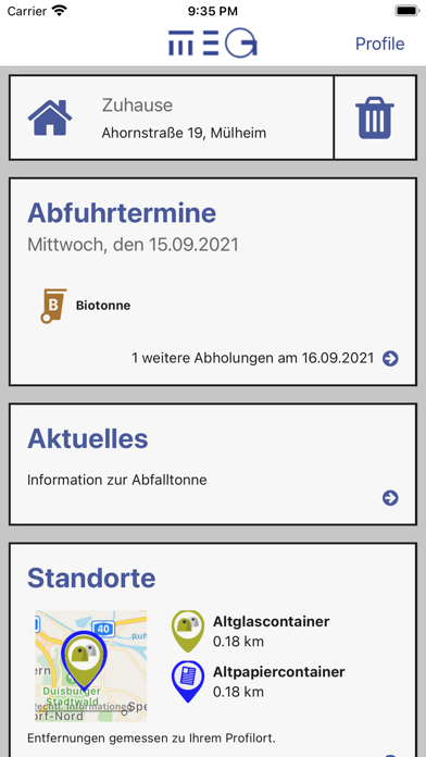 abfallApp MEG Screenshot